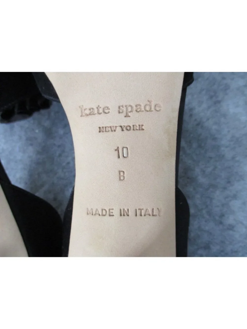 Kate Spade New York Womens Heels Size 10B Black Satin Chrisette Peep Toe